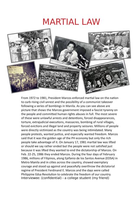 Reflecting on Martial Law and Civilian Obedience .